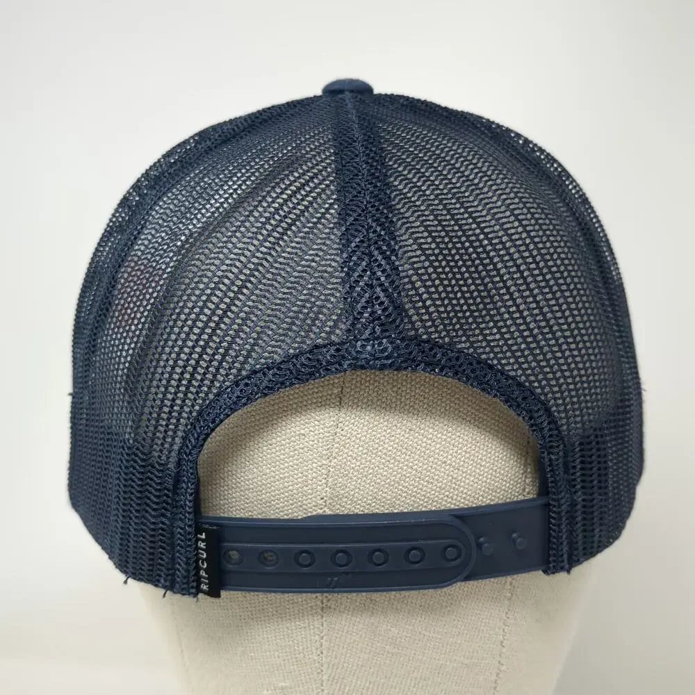 Rip Curl Trucker Hat Blue One Size Snapback Palm Tree Sunset Surf Mesh Back